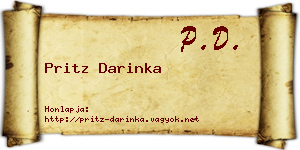 Pritz Darinka névjegykártya